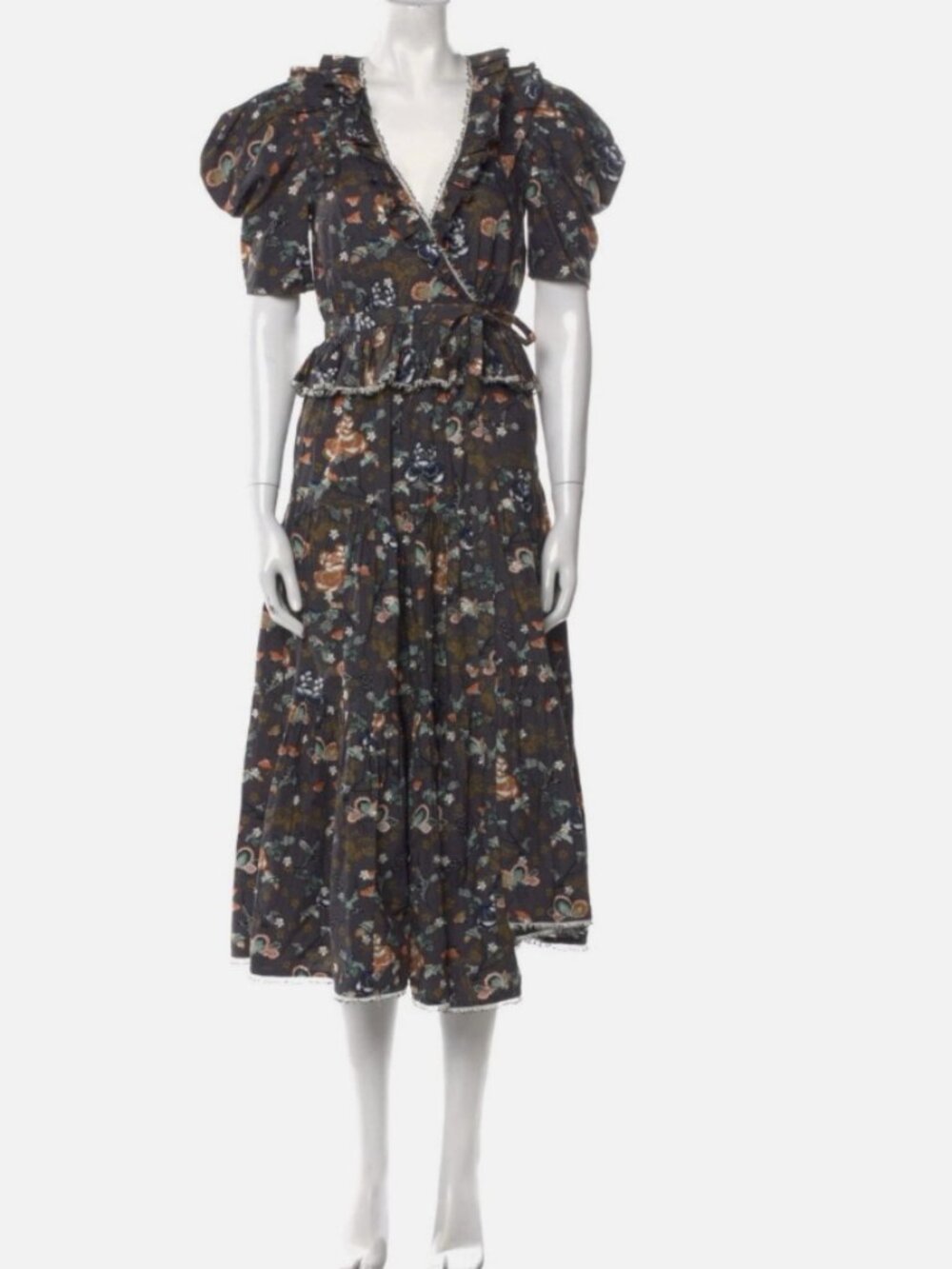 NWOT ULLA JOHNSON Olga Midi Dress in Wildwood XS $695 - Picture 2 of 4
